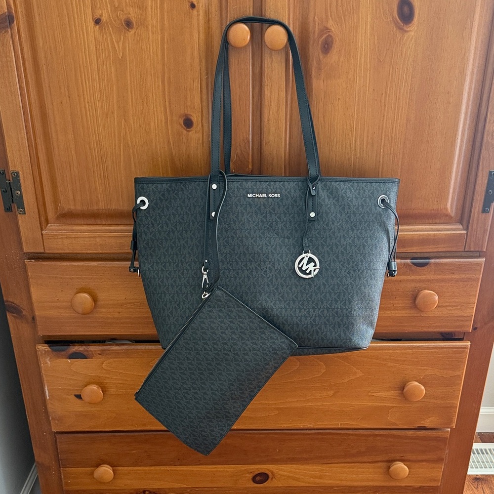 Michael Kors Gray Tote with Pouch
